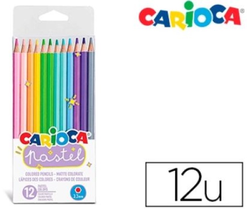 Lapis de Cor Carioca Cores Pastel Cx.12 Cores Sortidas