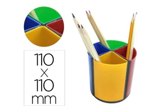 Porta Lapis Q-Connect Plastico Redondo Giratorio Cores Sortidas (KF11303)