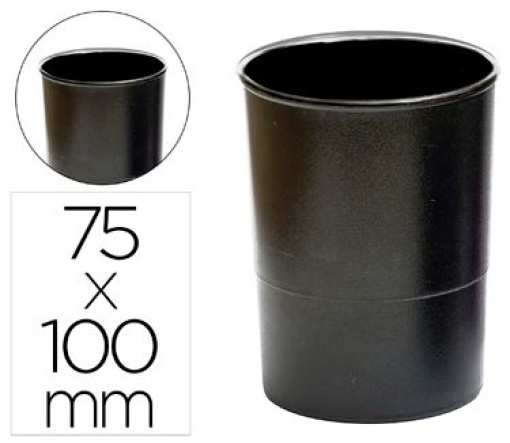 Porta Lapis Q-Connect Redondo Plastico Preto Opaco (KF19027)