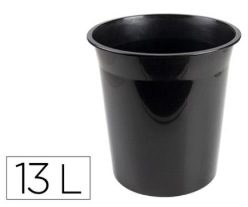 Cesto de Papeis Q-Connect Plastico Preto Opaco 13litros 21x29cm (KF19034)