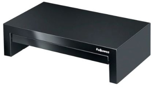 Suporte Fellowes P/Monitor Designer Suites Ajustavel 3 Alturas C/Bandeja Preto 406x111x244mm Até 18kg