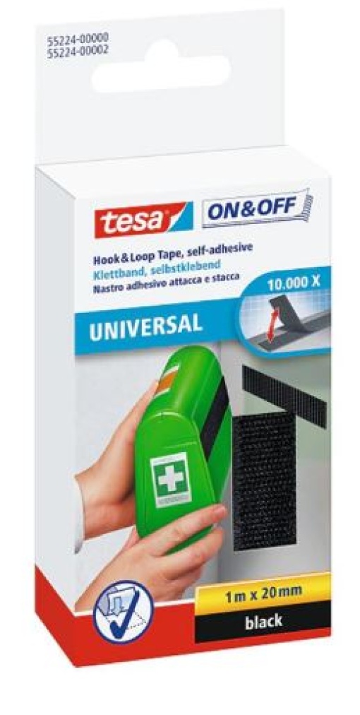 Fita Velcro Fixação Tesa 20mmx1m Preto