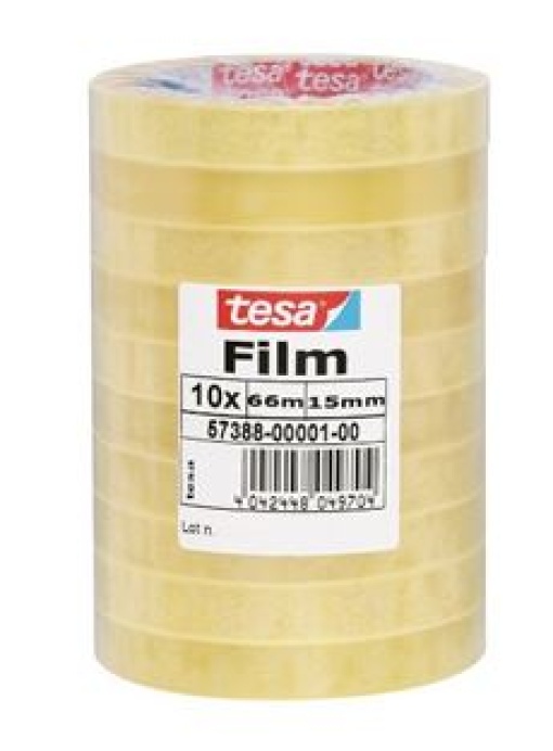 Fita Adesiva Tesa Standard Transparente 66mx15mm Pack 10Rolos (57388)