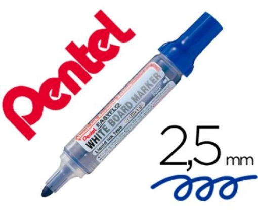 Marcador Quadro Branco Pentel Easyflo Recarregavel Azul