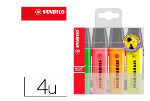 Marcador Stabilo Boss Fluorescente 70/4 Estojo de 4uni Sortidas