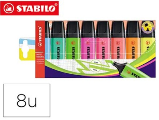 Marcador Stabilo Boss Fluorescente 70 Estojo 8 Unid Cores Sortidas (70/08)

