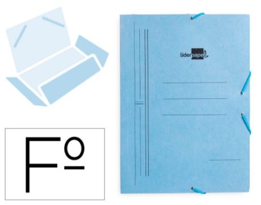 Pasta de Elasticos Liderpapel Folio Com Abas Azul (CG01)