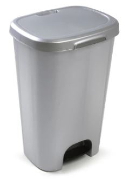 Contentor Plasticforte Plastico C/Pedal 50litros Prata 410x360x635mm
