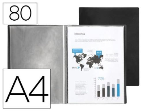 Capa Catalogo Liderpapel 80 Bolsas Polipropileno A4 Preta Opaco (EC92)