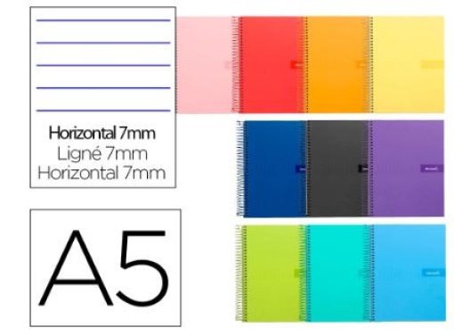 Caderno Espiral Liderpapel A5 Crafty Capa Forrada 80f 90gr Pautado 7mm Cores Sortidas (BJ87)