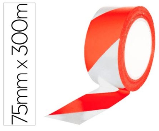 Fita de Sinalizacao Q-Connect Nao Adesiva Vermelha e Branca 75mmx300m (KF11151)