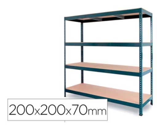 Estante Metalica Ar Stocker 200x200x70 cm 4 prateleiras 450 kg P/ Prateleira cor cinza.