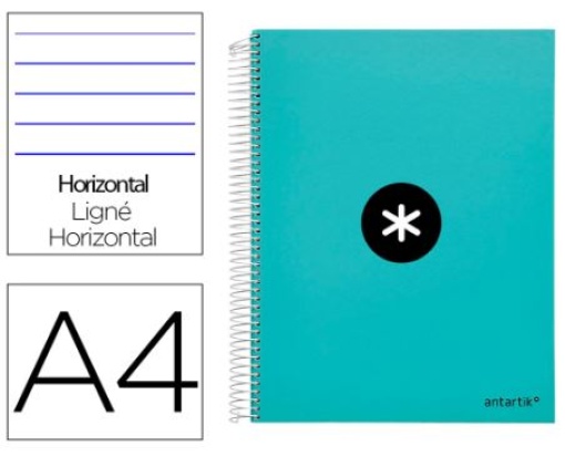 Caderno Espiral Liderpapel Antartik A4 Capa Forrada 120F 100gr Pautado Menta (Capa Dura) (KD96)