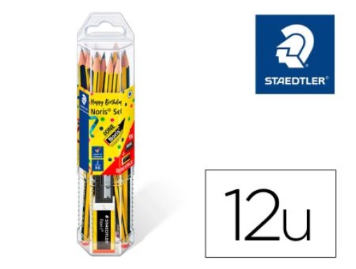 Lapis Grafito Staedtler Noris Nº 2HB Blister Promocional 120 Anivers de 12un + Afilalapiz e Goma