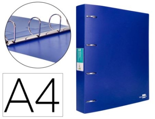 Pasta Liderpapel Polipropileno A4 4 Aneis Mistos 40mm Azul Translucido (CH39)