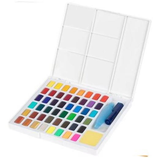 Conjunto Aguarelas 48 Cores Pincel Água+Paleta Faber-Castell
