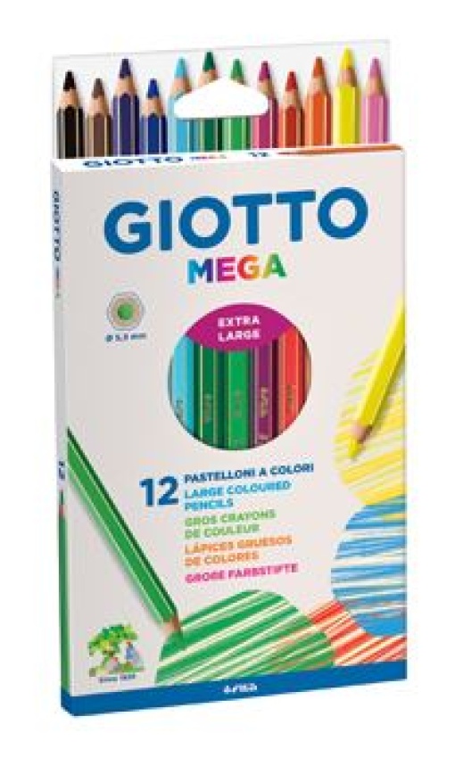 Lapis Cor Giotto Mega 18cm Cx.12 Cores