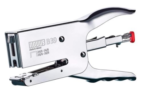 Agrafador de Alicate Novus B39 Cromado 50 Folhas 24/6-8 e 26/6-8