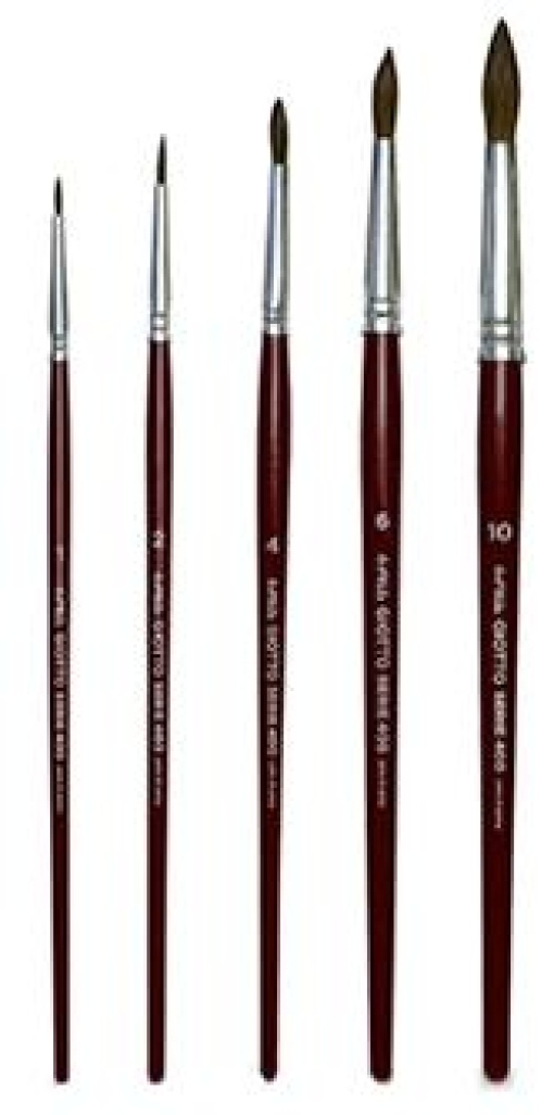 Pincel Guache Aguarela Redondo Nº1/2/4/6/10 Giotto 5un