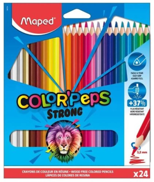 Lapis Cor Maped Peps Strong Cx.24 Cores 