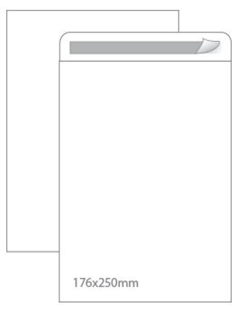 Envelope Saco Neutral B5 176x250mm Tira se Silicone Cx.250un