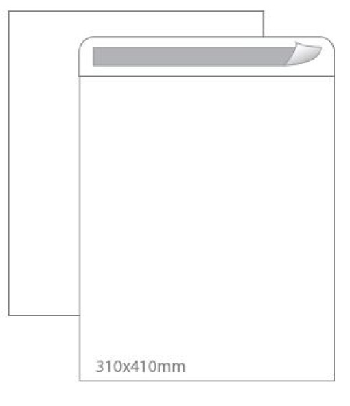 Envelope Saco Neutral Branco 310x410mm Tira Silicone Emb.100un