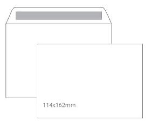 Envelope C6 Branco 114x162mm S/Janela Tira Silicone Cx.500un
