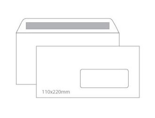 Envelope DL 110x220 Autodex 90gr Branco C/Janela Cx.500
