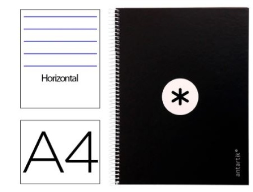 Caderno Espiral Liderpapel Antartik A4 Capa Forrada 80F 90g Pautado Preto (Capa Dura) (KB28)