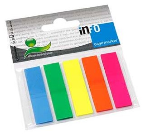 Bandas Separadoras Adesivas Infonotes 12x44mm 5Cores 125un