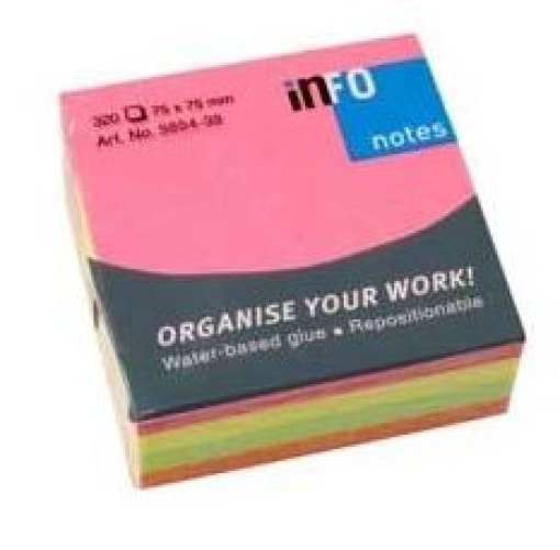 Bloco Notas Adesivo Infonotes 75x75 Neon 100fls (5654-39-PK1-B)