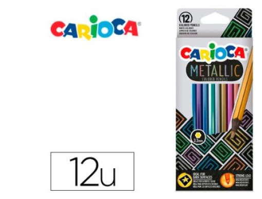 Lapis Cor Carioca Metallic Hexagonal Mina 3,3mm Cx.12 Cores Sortidas (43164)