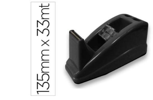 Desenrolador Secretaria Q-Connect Plastico Para Fita 33mt Preto 135x58x60mm (KF11388)