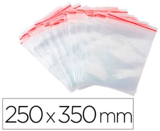 Bolsa Plastico Auto-Fecho Q-Connect 250x350mm pack 100 uni.