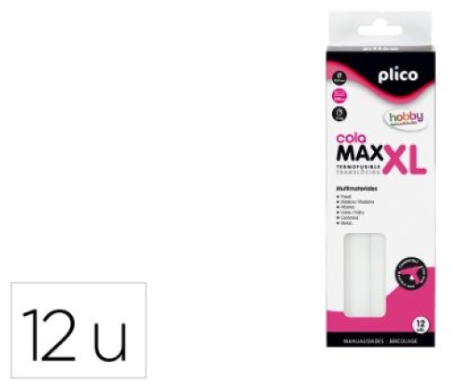 Barra Cola Quente Plico Max XL Baixa Temperatura 11,5mm  x 200 mm blister 12 uds..