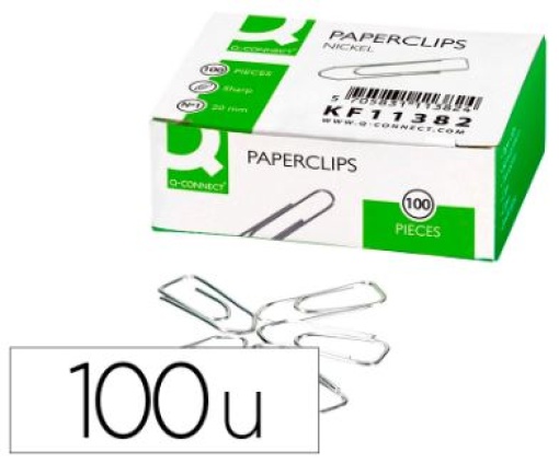 Clips Q-Connect Nº1 20mm Ponta em Bico Cx.100un (KF11382)
