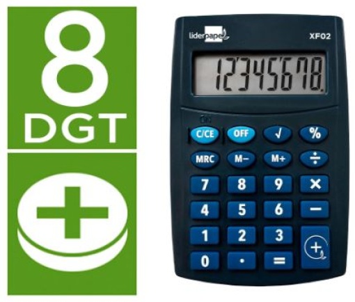Calculadora Bolso Liderpapel XF02 8 Digitos Pilhas Azul (XF02)