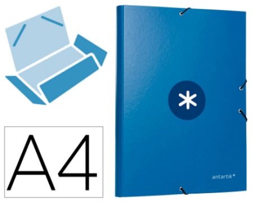 Pasta de Alasticos Liderpapel Antartik A4 3 Abas Cartao Forrado Azul Escuro (AW80)