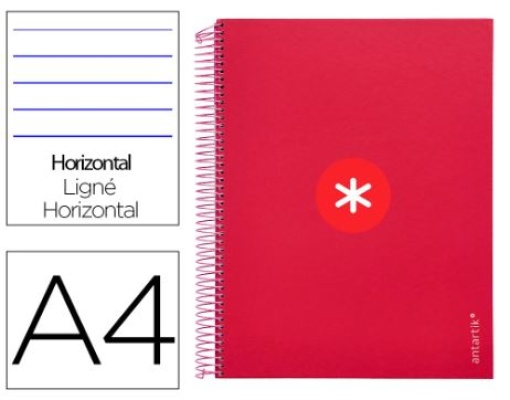 Caderno Espiral Liderpapel Antartik A4 Capa Forrada 120F 100gr Pautado Framboesa (Capa Dura) (KH04) 