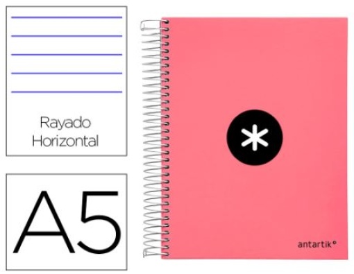 Caderno Espiral Liderpapel Antartik A5 Capa Forrada 120F 100gr Pautado Coral (Capa Dura) (KH14) 