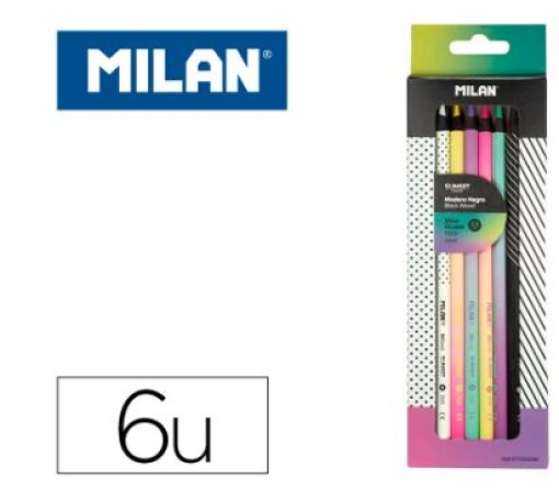 Lapis de Cor Milan Sunset Mina Grossa 3,5 mm Caixa de 6 unidades Cores Sortidas (071522206)