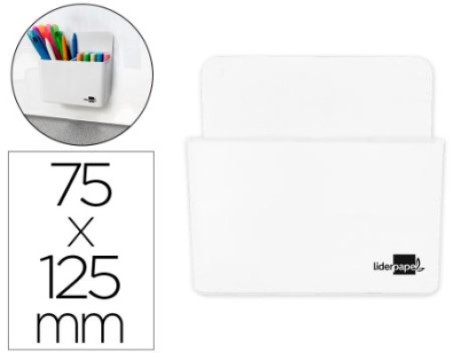 Porta Lapis Liderpapel Plastico Magnetico Branco 125x75x40mm (SB02)