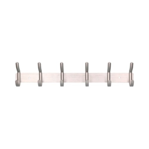 Cabide Liderpapel Parede Metalico 6 Suportes Prata Mate 430x88x55mm (PH01)