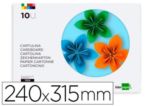 Bloco Trabalhos Manuais Liderpapel Cartolina 240x315mm 10 folhas 5 Cores Neon + 5 Cores Intensas (TM15)