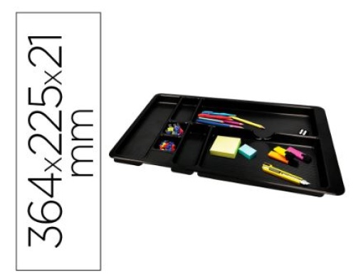 Bandeja Organizadora de Gavetas Q-Conect Preta 364x225x21mm (KF16943)