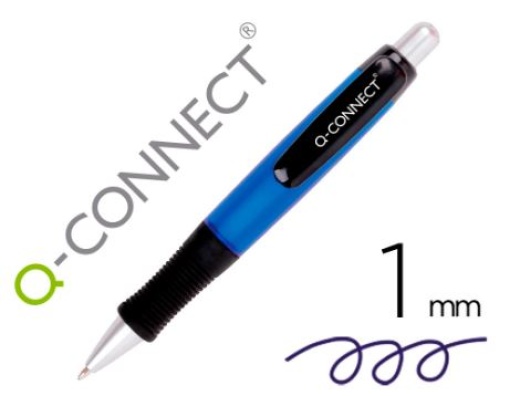 Esferografica Q-Connect Premium Retratil Com Apoio de Dedos em Borracha Azul (KF11393)