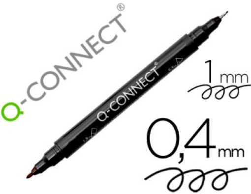 Marcador Permantente Q-Connect Ponta Dupla 0.4mm e 1mm Preto (KF11343)