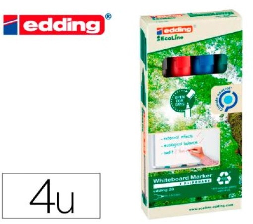 Marcador Quadro Branco Edding 28 Ecoline Pack 4 Cores Sortidas 
