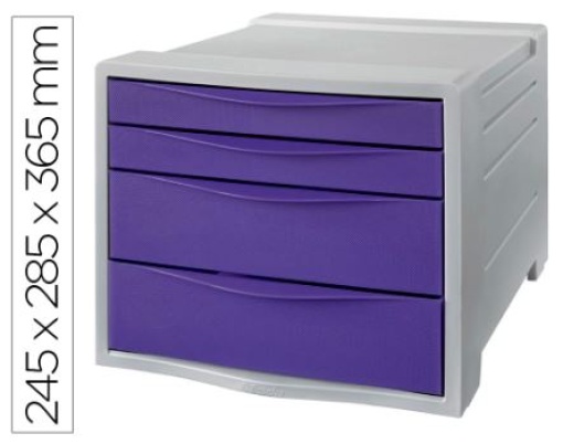 Bloco Gavetas Secretaria Esselte Colour Breeze 4 Gavetas Lavanda (628458)