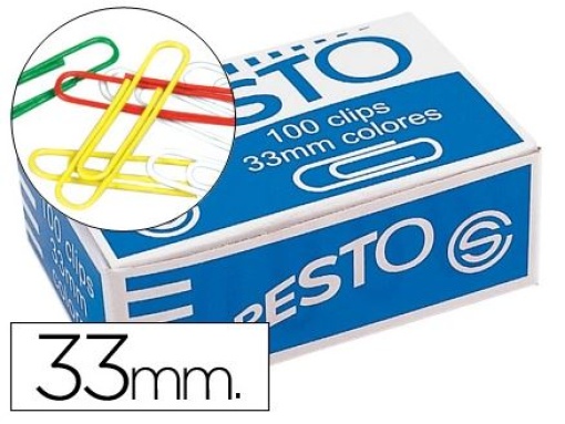 Clips Presto Plastificados Cores Sortidas Nº 2 33mm Cx.100un (CBS-101)